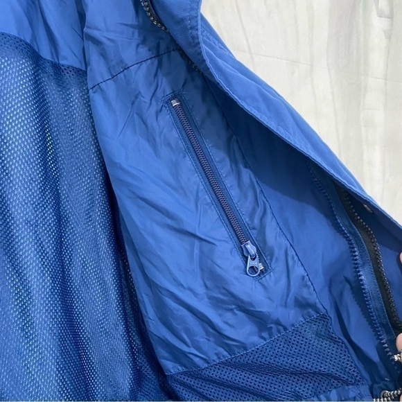 Columbia Mens Size Medium Blue Black Core Zip Jacket Hooded Windbreaker Pockets - Picture 11 of 16